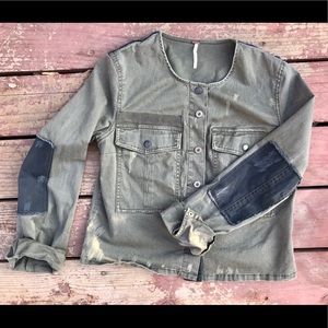 Cropped Lou military jacket free people